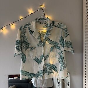 OAK + FORT Leaf Pattern Shirt